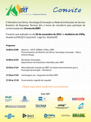 Convite 10 anos do SBRT